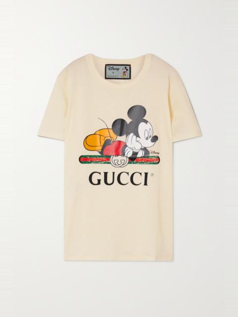GUCCI + Disney + NET SUSTAIN printed organic cotton-jersey T-shirt White