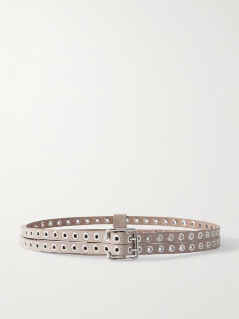 Alaïa Eyelet-embellished Nubuck Belt