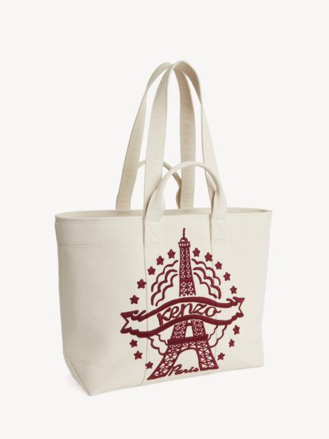 KENZO 'KENZO Eiffel Tower Design' large tote bag in canvas