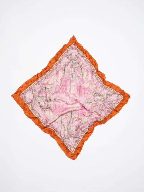 Acne Studios Printed silk scarf - Bright orange