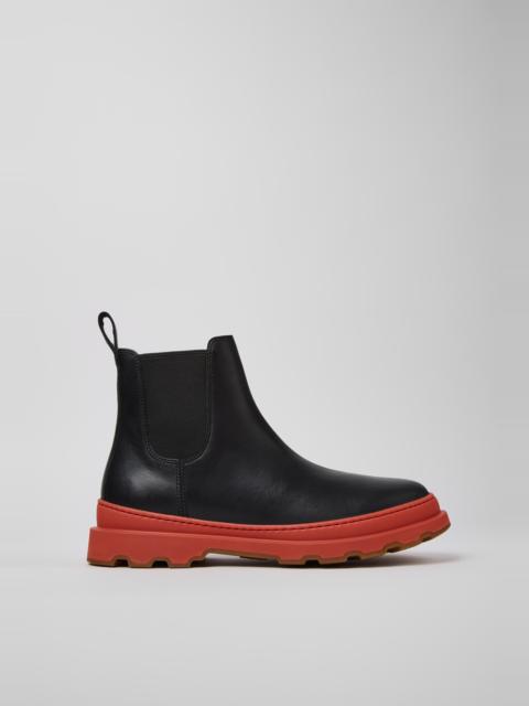 CAMPER Brutus+ Black Leather Ankle Boots for Men.