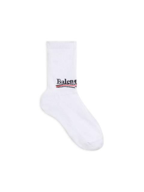 BALENCIAGA Women's Political Campaign Socks in White