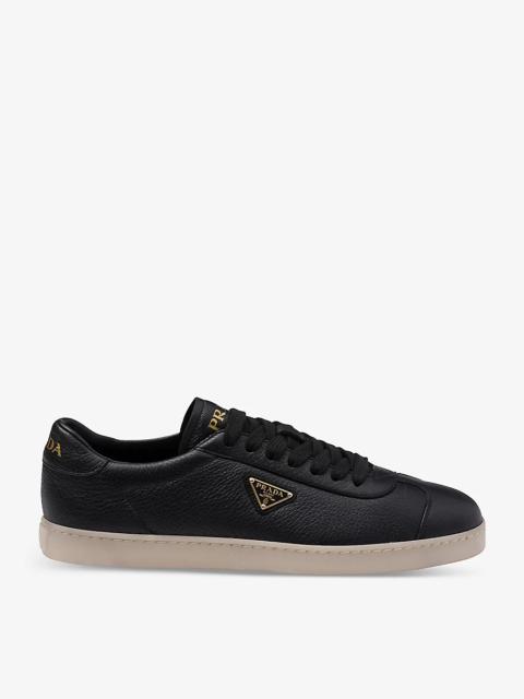 Lane brand-plaque leather low-top trainers