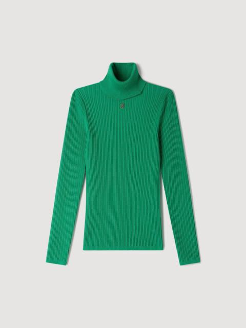 Sandro ROLL-NECK CABLE KNIT JUMPER