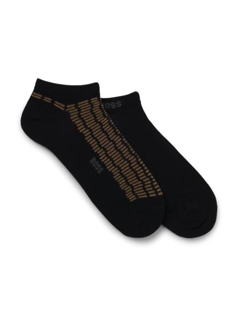 BOSS TWO-PACK OF COTTON-BLEND ANKLE SOCKS WITH LOGOS