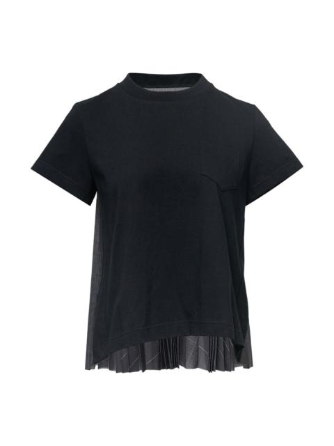 sacai Glen Check X Cotton Jersey T-Shirt
