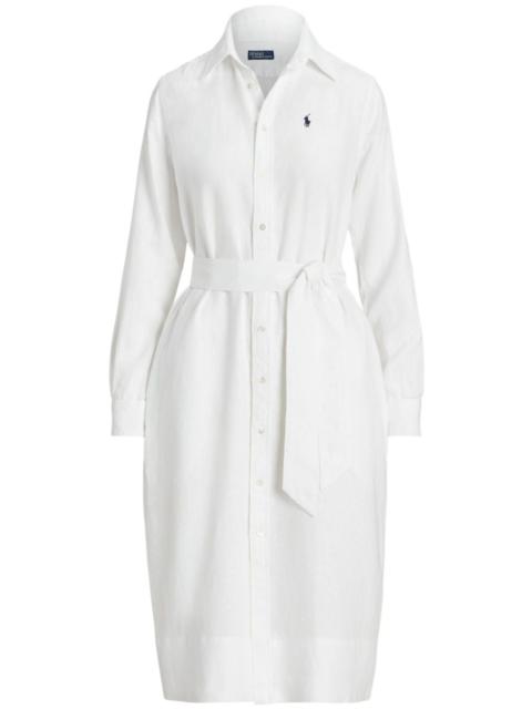 Polo Ralph Lauren logo-embroidered linen shirtdress