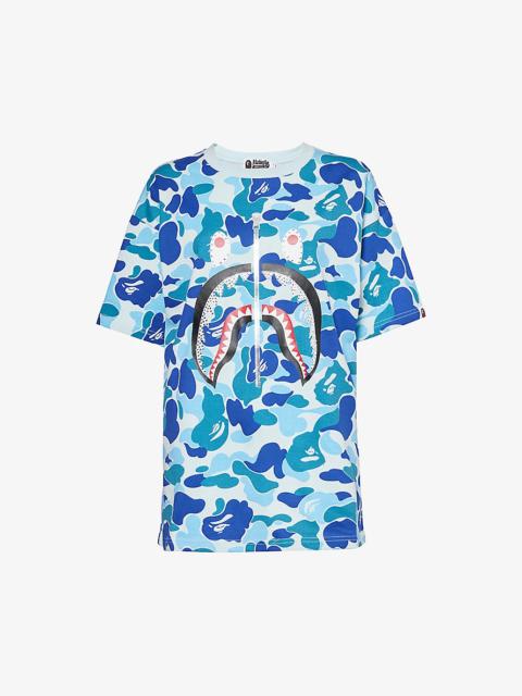 A BATHING APE® Shark camo-print cotton-jersey T-shirt