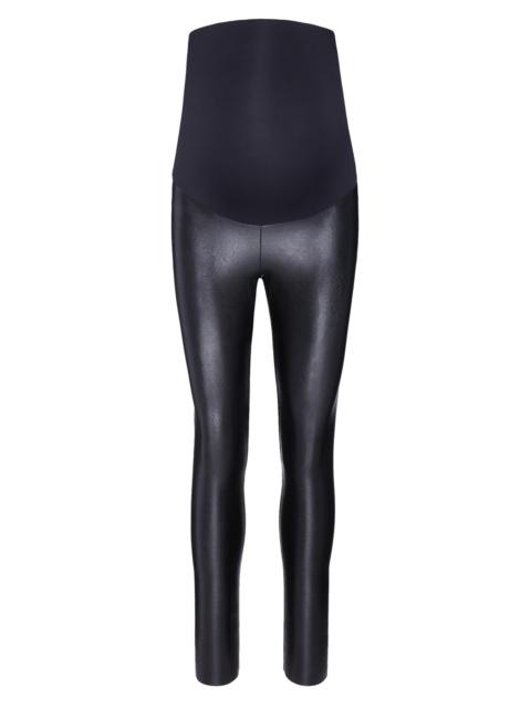 commando Women's Coated Faux Leather Maternity Leggings - Black