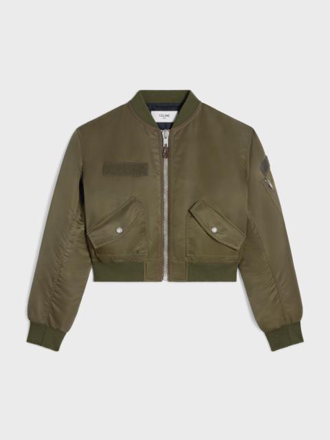 CELINE cropped bomber jacket in nylon twill