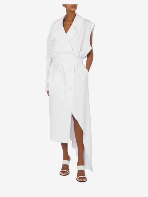 Moschino ASYMMETRICAL TRENCH COAT IN STRETCH POPLIN