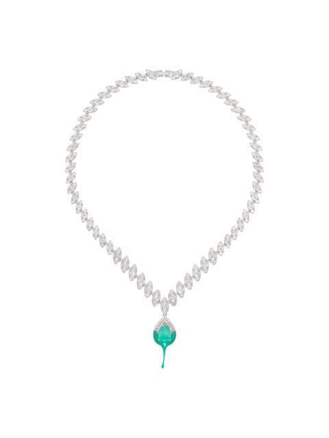 OTTOLINGER Silver & Green Diamond Dip Necklace