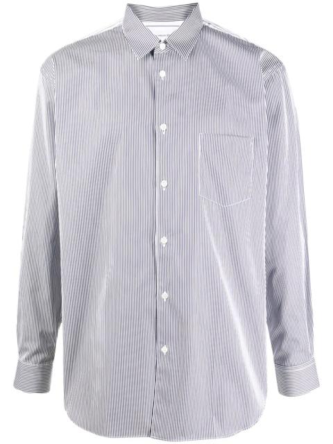Comme Des Garçons contrast striped pocket shirt