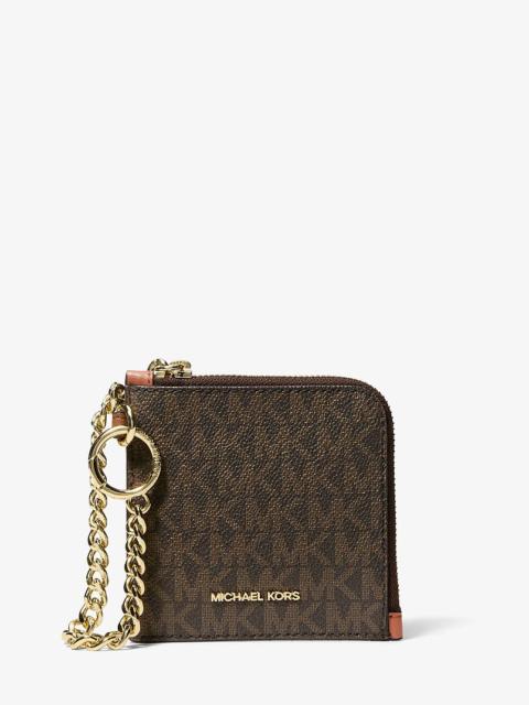 MICHAEL KORS Jet Set Travel Signature Logo Chain Wallet