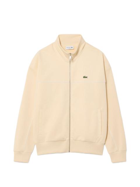 LACOSTE logo-patch zip-up sweater
