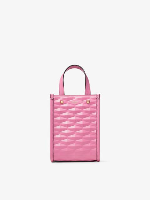 Mini N/S Tote
Candy Pink Diamond Embossed 3D Leather Mini Tote Bag