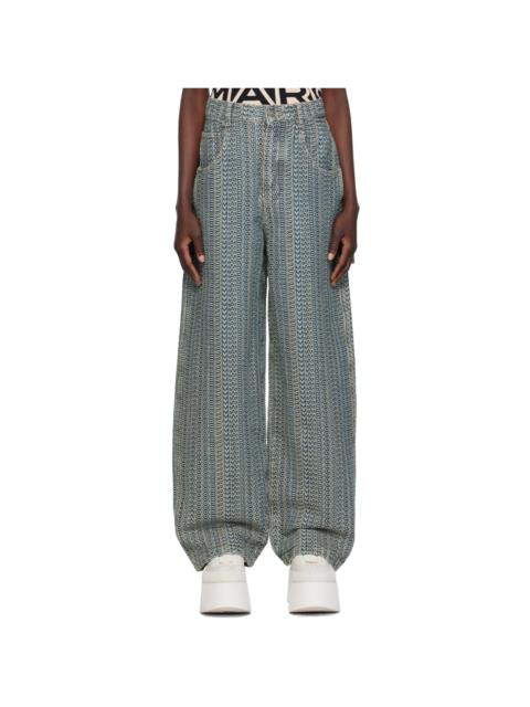 Marc Jacobs Blue 'The Washed Monogram' Jeans