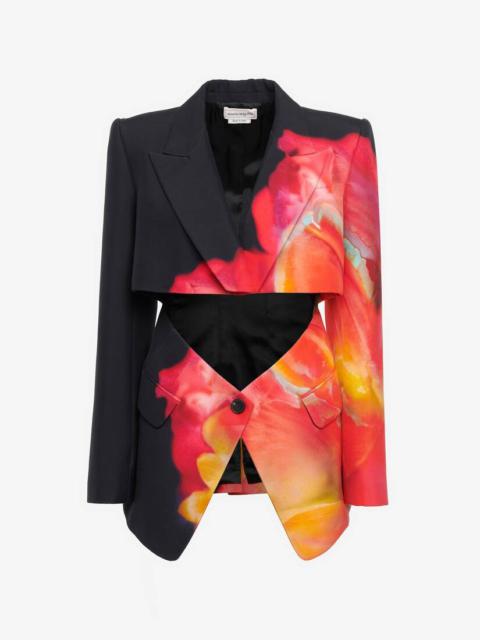 Alexander McQueen Women's Solarised Petal Slashed Jacket in Black
