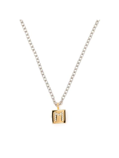 logo-pendant chain necklace