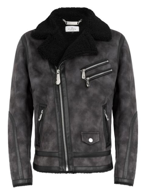 PHILIPP PLEIN zip-up biker jacket