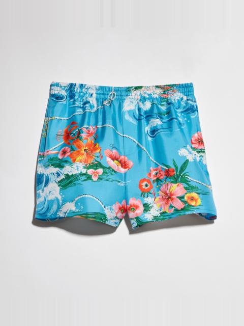 GUCCI Printed silk twill shorts