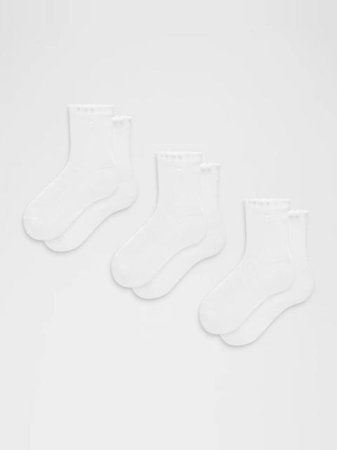 lululemon Unisex Lettuce Edge Quarter Socks *3 Pack
