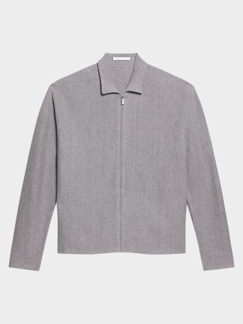 Helmut Lang Men's Raw-Cut Trim Full-Zip Shirt Jacket