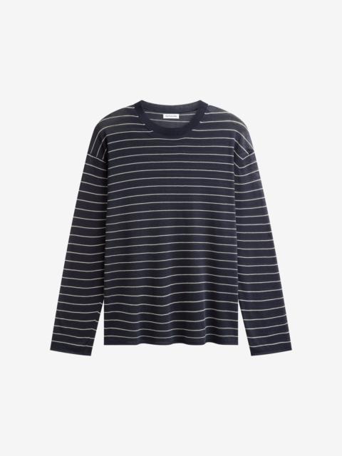 The Frankie Shop Biarritz Fine Knit Pullover - Navy/White Stripe