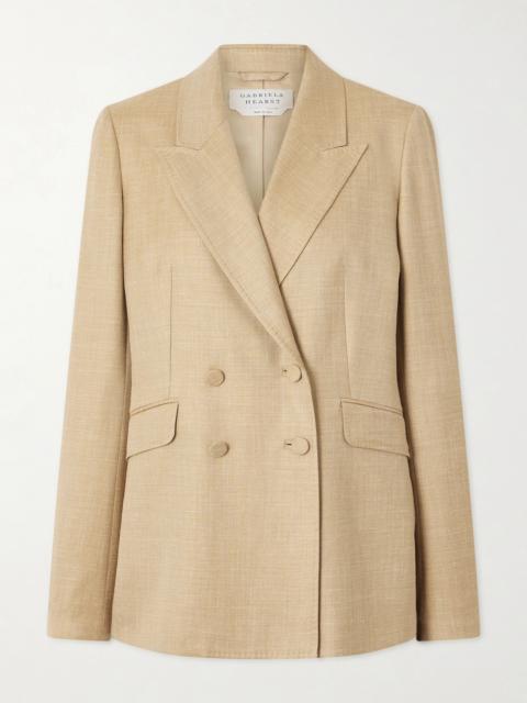GABRIELA HEARST Angela Double-breasted Wool, Silk And Linen-blend Blazer