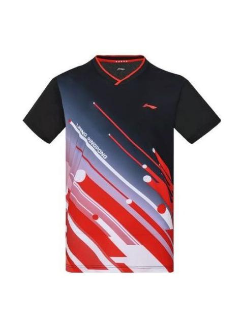 Li-Ning National Team Table Tennis Jersey T-Shirt 'Black Red' AAYS017-1