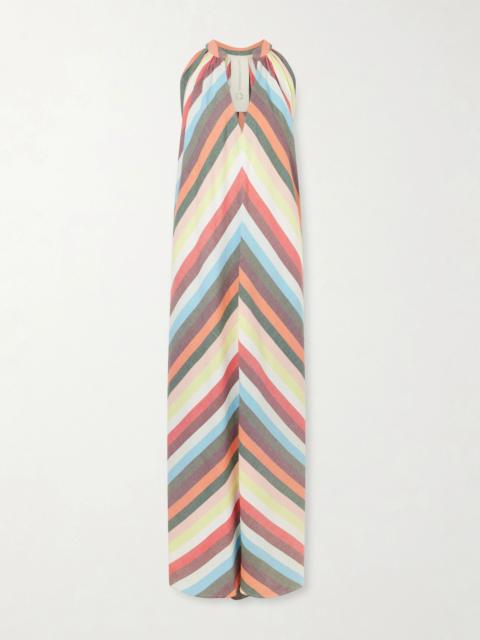 MARRAKSHI LIFE Striped Cotton Halterneck Maxi Dress
