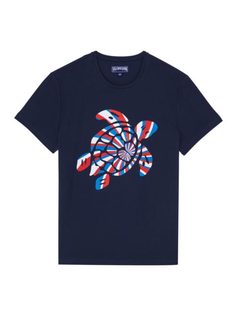 Vilebrequin Men Organic Cotton T-Shirt Placed Embroidered Turtle