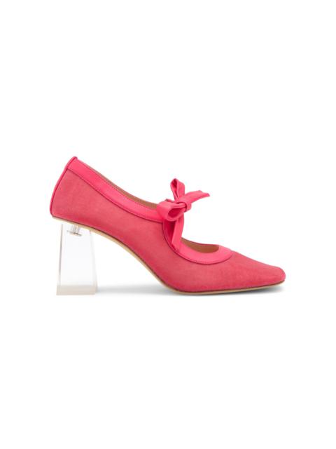 ULLA JOHNSON Cecily Bow-Detailed Fabric Pumps pink