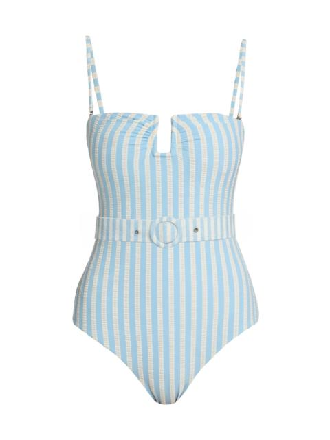 SIMKHAI Women's Noa Striped One-Piece Swimsuit - Hydrangea Blue Stripe