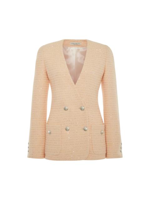 Alessandra Rich SEQUIN TWEED DOUBLE BREASTED JACKET