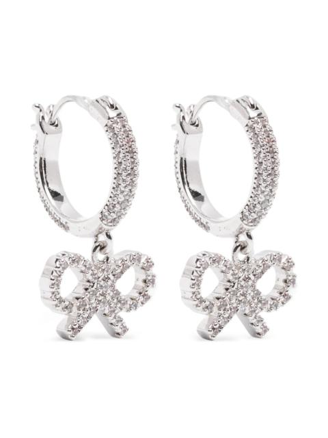 self-portrait Self-portrait Crystal Bow Hoop Earrings