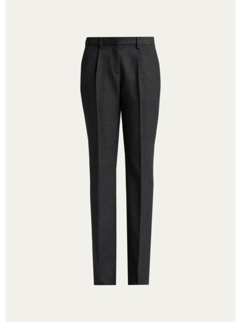 BALENCIAGA Micro-Houndstooth Wool-Blend Slim-Fit Pants