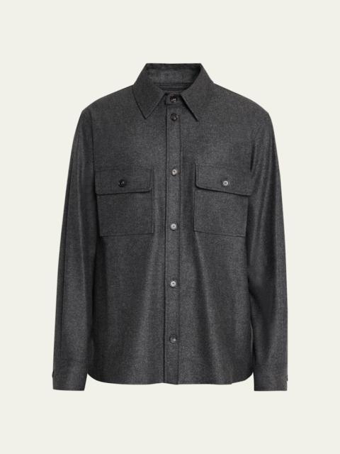 Loro Piana Men's Jim Virgin Wool and Cashmere Overshirt