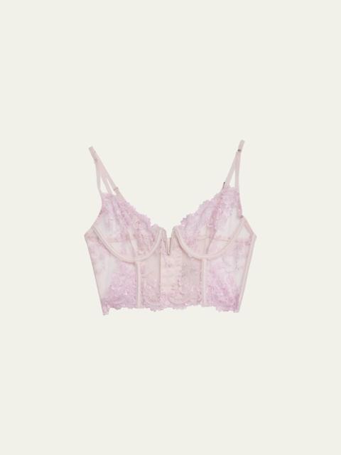 KIKI DE MONTPARNASSE Juliette Longline Floral Lace Bra