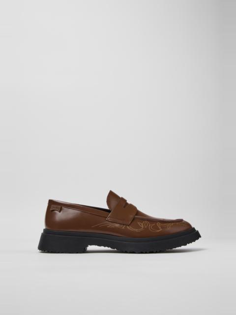 CAMPER Walden Brown Leather Moccasins for Men.