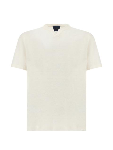 Paul & Shark open-collar linen T-shirt