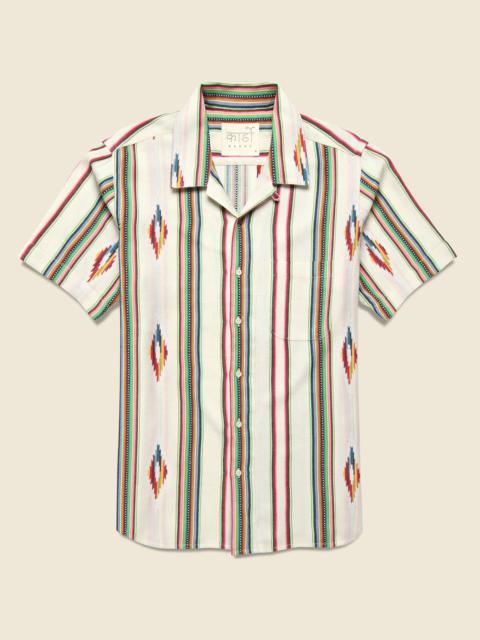 KARDO Handwoven Blanket Stripe Shirt - Ecru