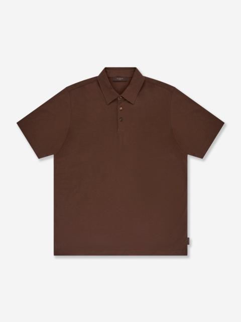 SLOWEAR Slim fit cotton and silk jersey polo shirt
