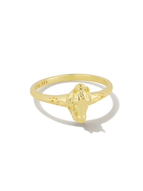 KENDRA SCOTT Tiny Beau Band Ring in 18k Yellow Gold Vermeil