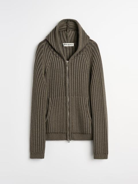 Our Legacy Level Hood Sage Stripe Dry Merino Wool