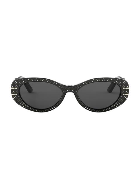 Dior Women's DiorSignature B8U 53MM Studded Butterfly Sunglasses - Black Smoke