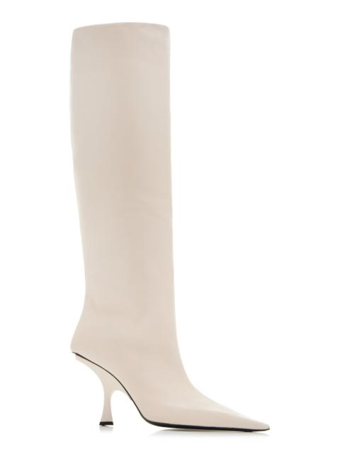 Ester Leather Knee Boots ivory