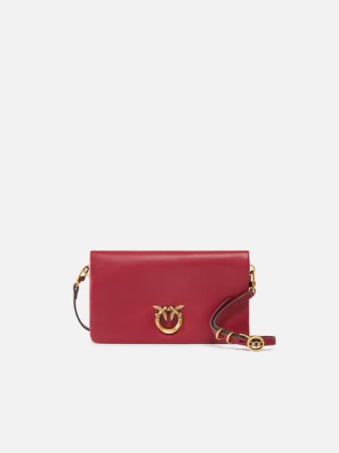 PINKO LOVE BAG CLICK SOFT HORIZONTAL MINI SMALL CROSSBODY CLUTCH IN LEATHER