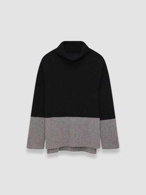 Colour Block High Neck Jumper