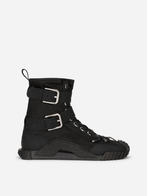 Dolce & Gabbana Rubberized calfskin and nylon NS1 high-top sneakers